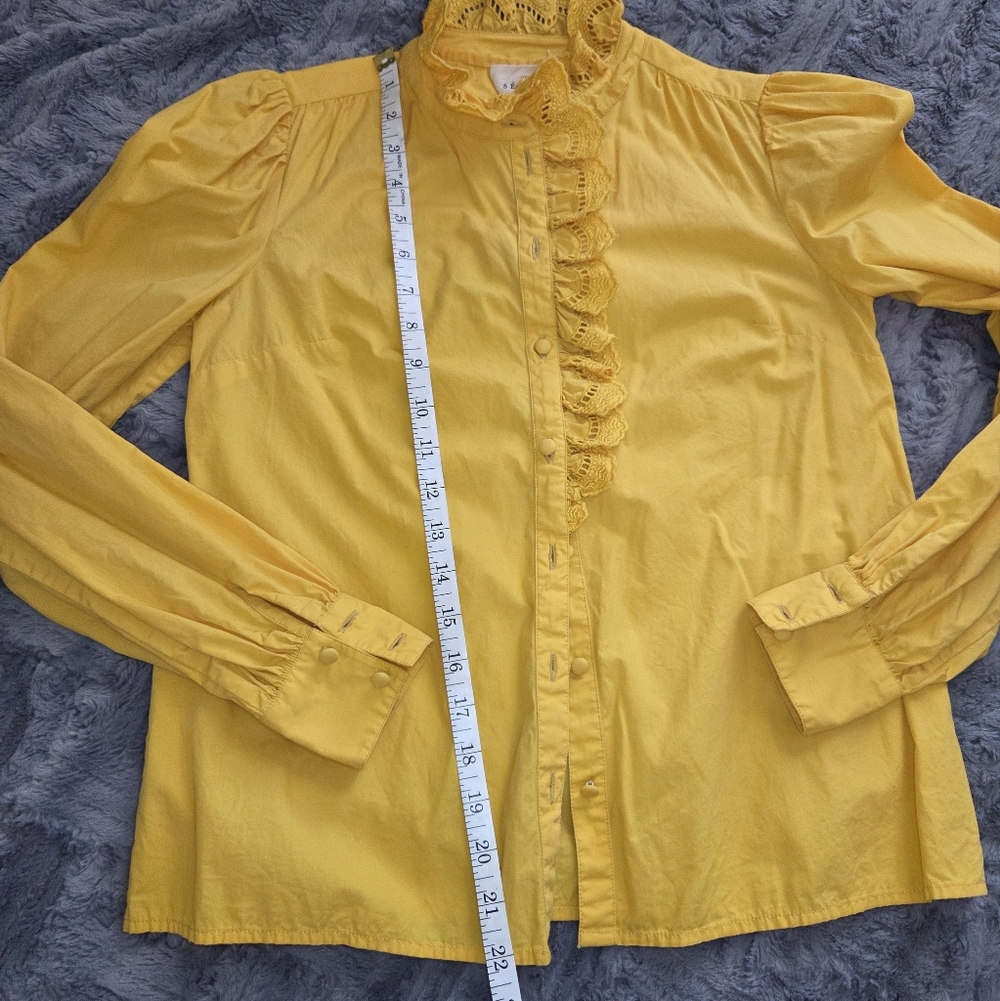 Sezane Chlo Shirt Yellow 32 - Picture 8 of 9